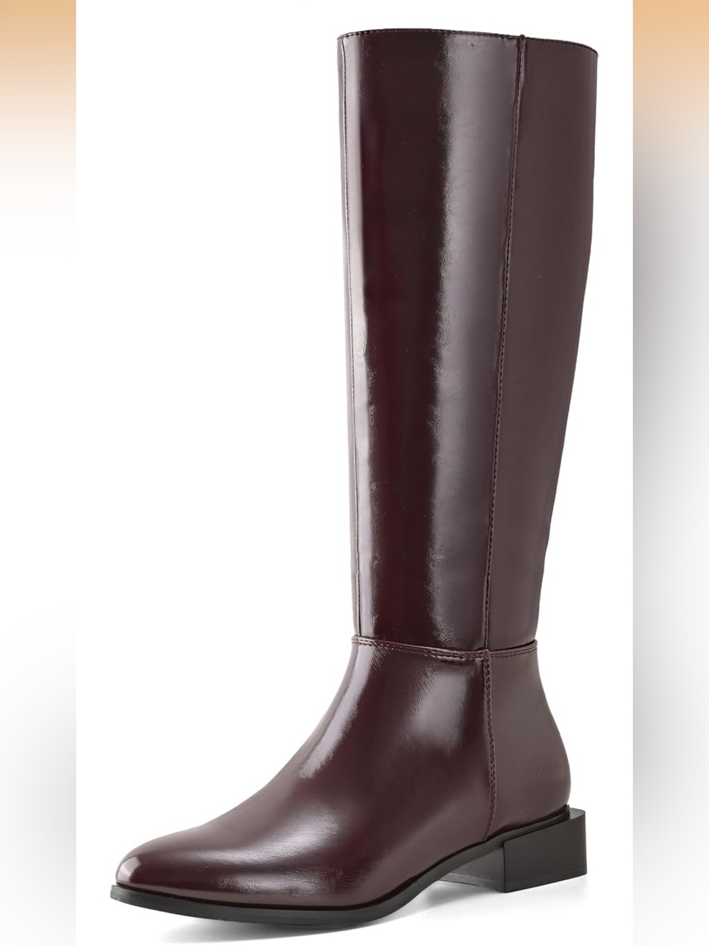 Shoe N Tale Women's Tall Leather Riding Boots in Dark Burgundy (nwob)